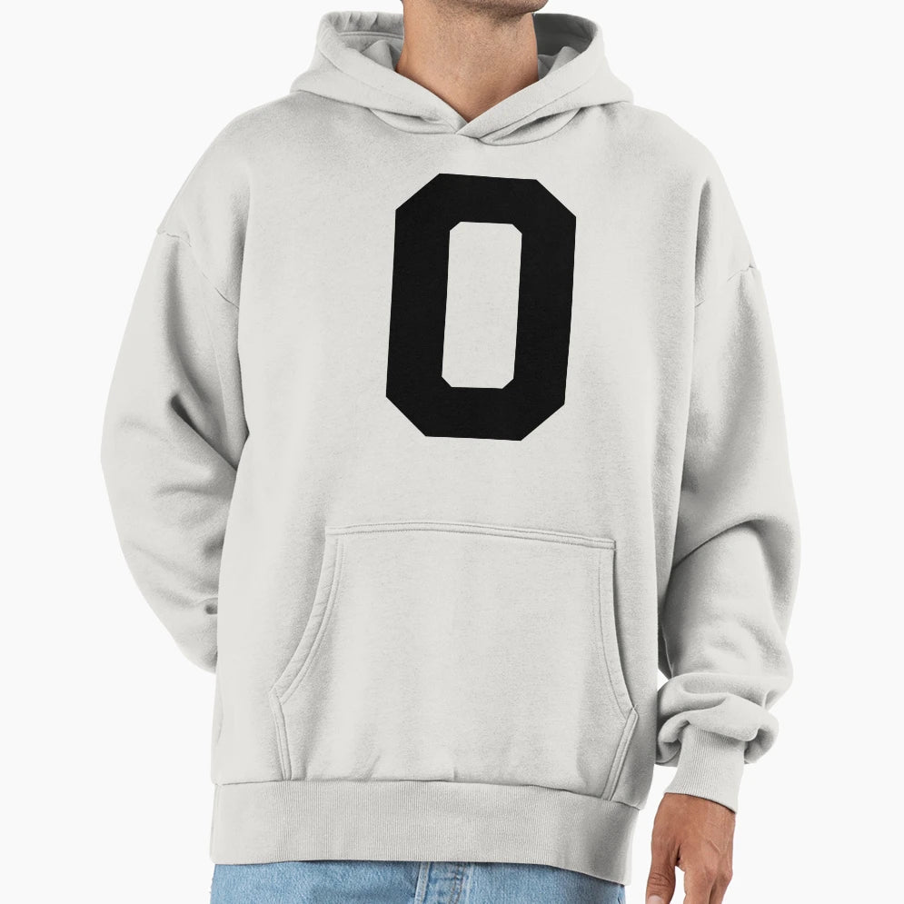 Number 0 Black Zero Sports Number 0 Hoodie - Minimalist Print for Adults - T-Shirt, Sweatshirt, Hoodie