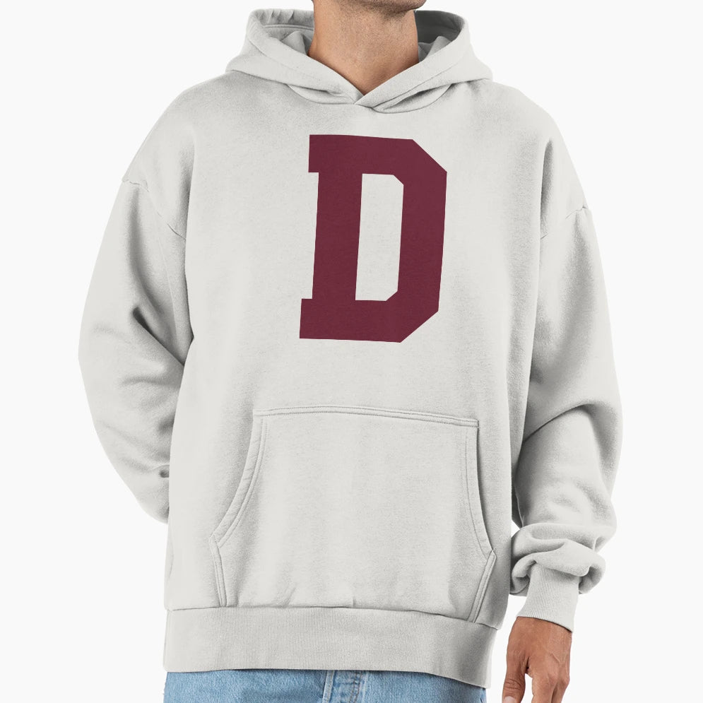 Alphabet Maroon D Sports Letter D Hoodie - Streetwear Style Unisex - T-Shirt, Sweatshirt, Hoodie