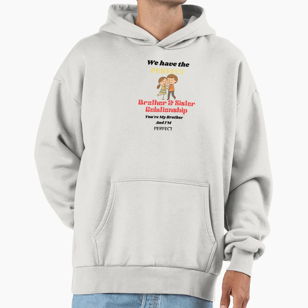 Brother Sister Hug Funny Sibling Hoodie - Unique Graphic for Adults - T-Shirt, Sweatshirt, Hoodie