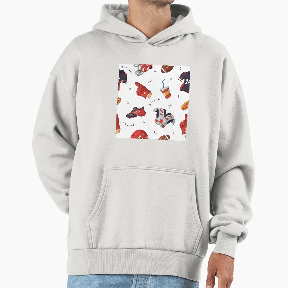 Sport Pattern Gridiron Game Soccer Hoodie - Streetwear Style Men Women - T-Shirt, Sweatshirt, Hoodie