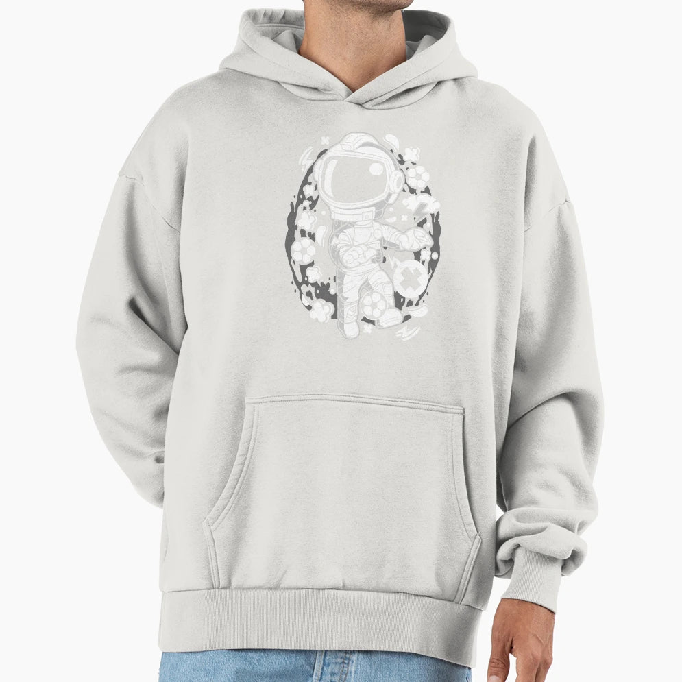 Soccer Astronauts Hoodie - Novelty Apparel for Adults - T-Shirt, Sweatshirt, Hoodie