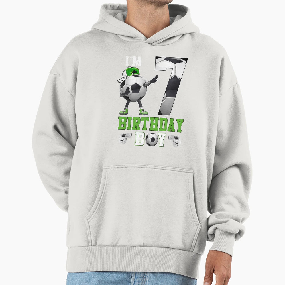 Soccer Birthday Party 7 Years Old 7Th Hoodie - Minimalist Print Men Women - T-Shirt, Sweatshirt, Hoodie