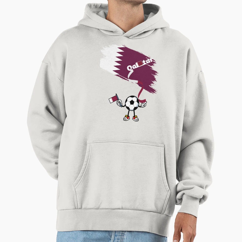 Qatar Map Flag Hoodie - Streetwear Style for Adults - T-Shirt, Sweatshirt, Hoodie