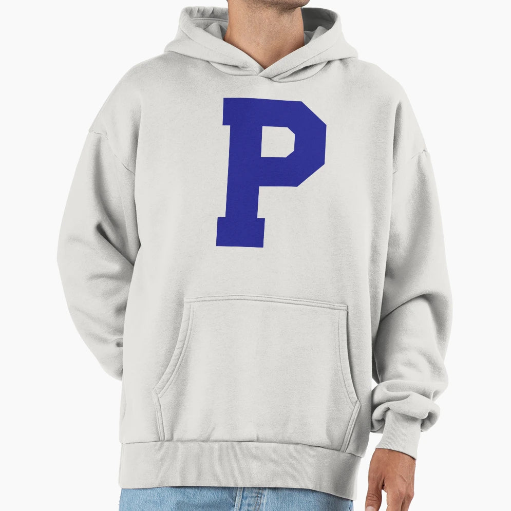 Alphabet Blue P Sports Letter P Hoodie - Fun Novelty Design Men Women - T-Shirt, Sweatshirt, Hoodie