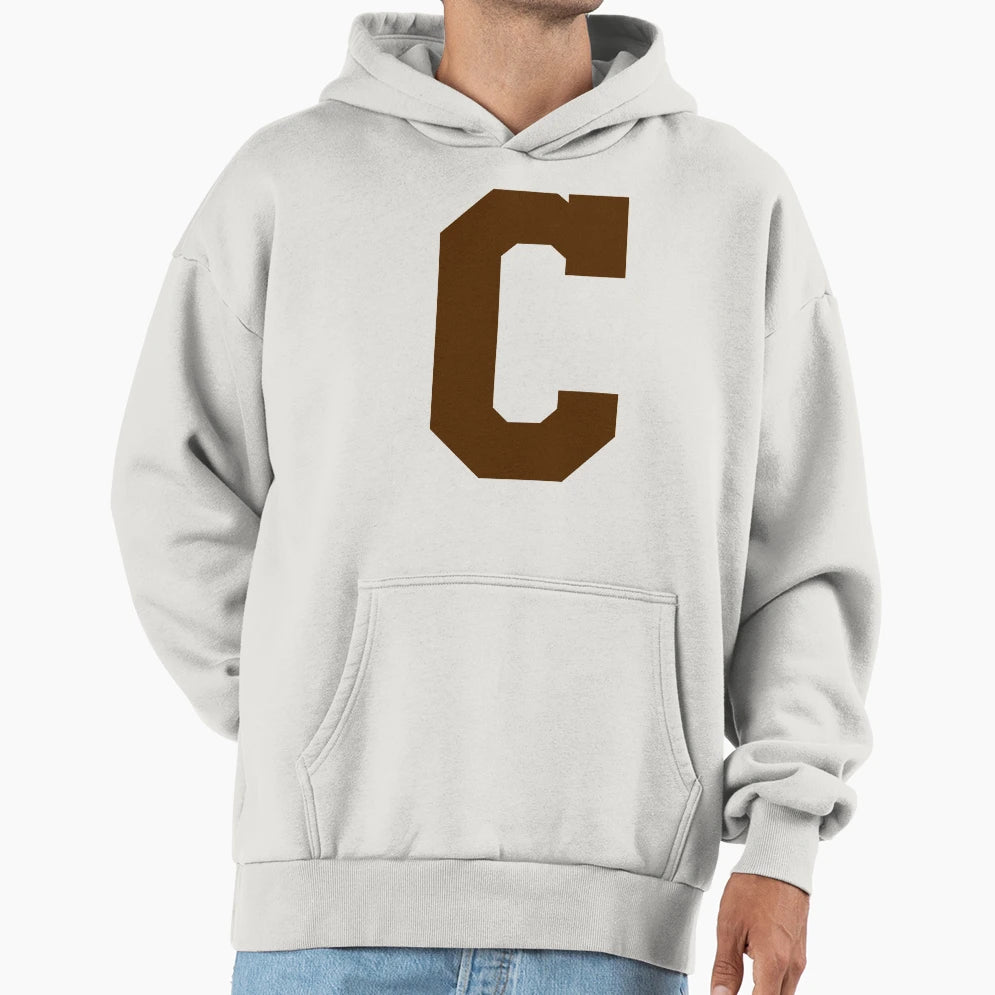 Alphabet Brown C Sports Letter C Hoodie - Unique Graphic Unisex - T-Shirt, Sweatshirt, Hoodie