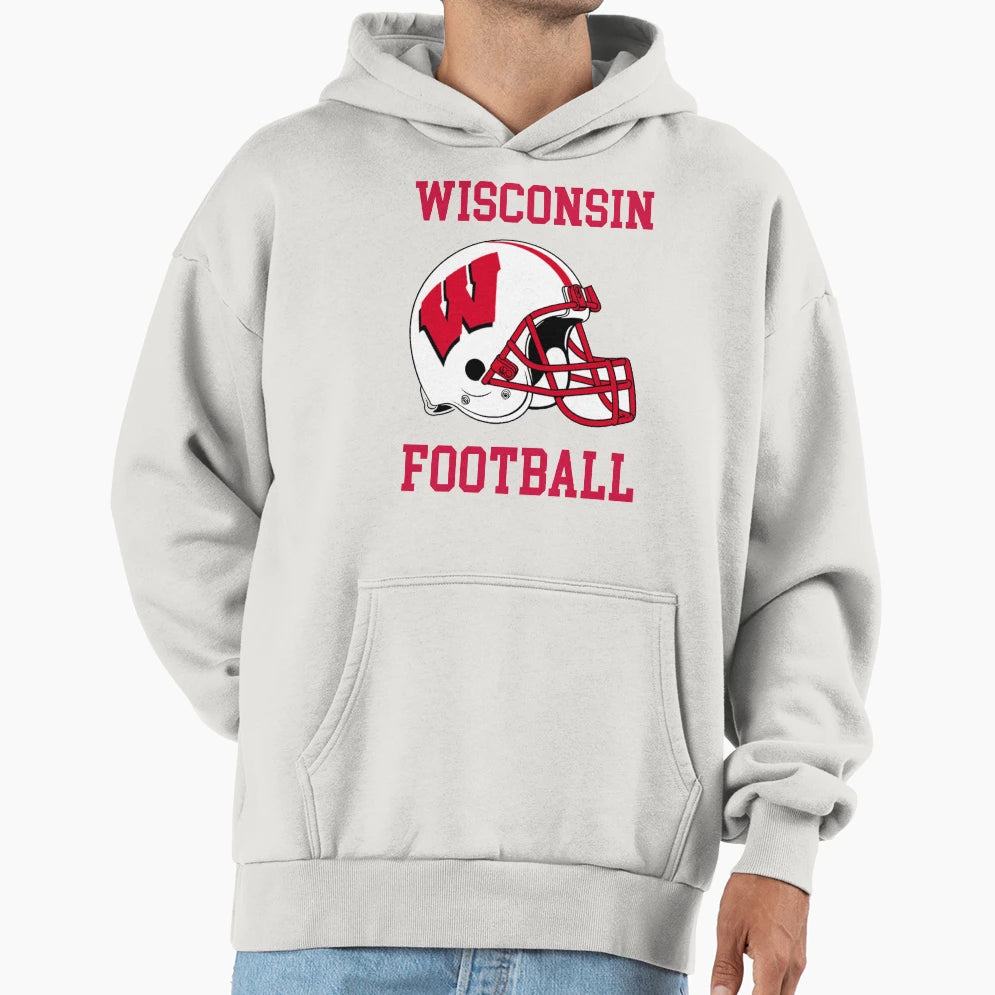 Wisconsin Football Hoodie - Minimalist Print Unisex - T-Shirt, Sweatshirt, Hoodie