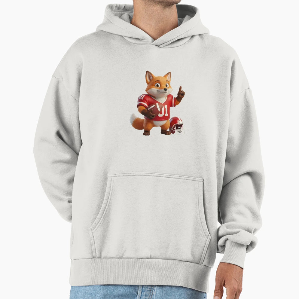 Foxy Football Champ 3D American Hoodie - Minimalist Print Men Women - T-Shirt, Sweatshirt, Hoodie
