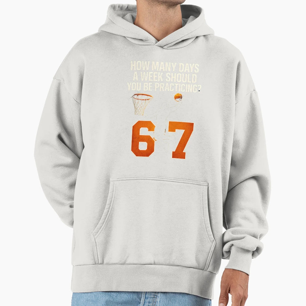 How Many Days Funny 67 Meme Basketball Hoodie - Minimalist Print Unisex - T-Shirt, Sweatshirt, Hoodie