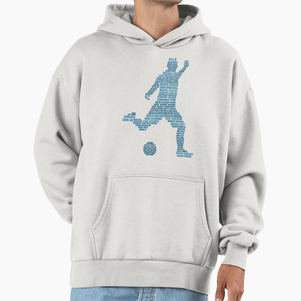 Footballer Soccer Player Legends Tribute Hoodie - Unique Graphic Men Women - T-Shirt, Sweatshirt, Hoodie