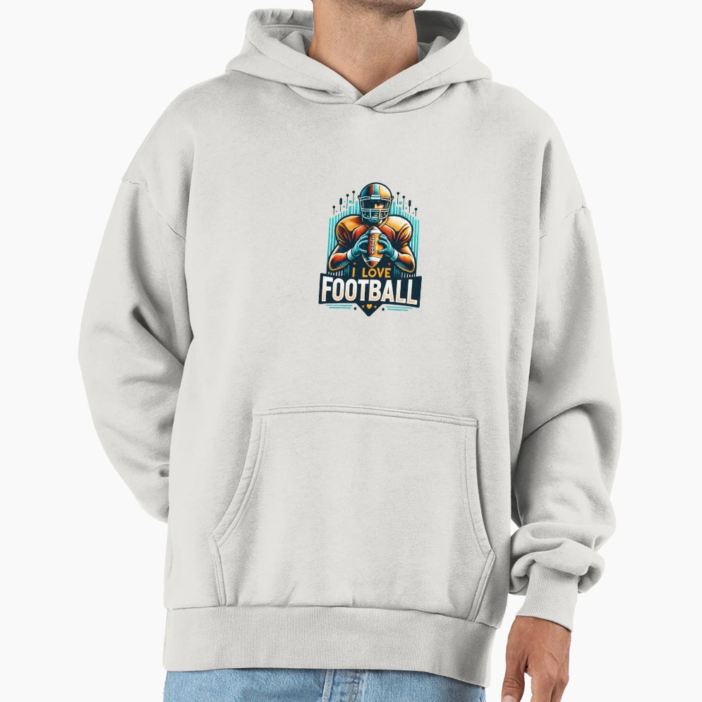 I Love Football Hoodie - Trendy Graphic Unisex - T-Shirt, Sweatshirt, Hoodie