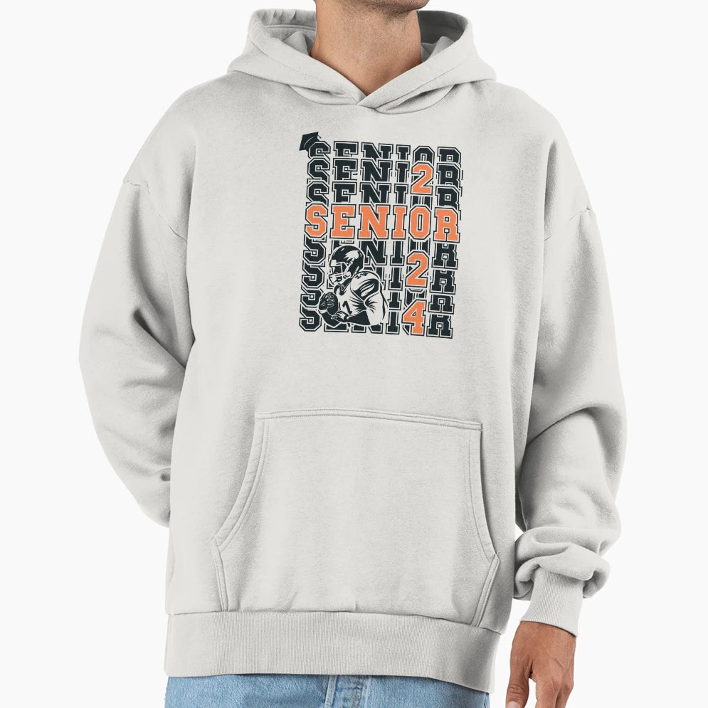 Senior Football Player Grad Sport Hoodie - Casual Everyday Wear for Adults - T-Shirt, Sweatshirt, Hoodie