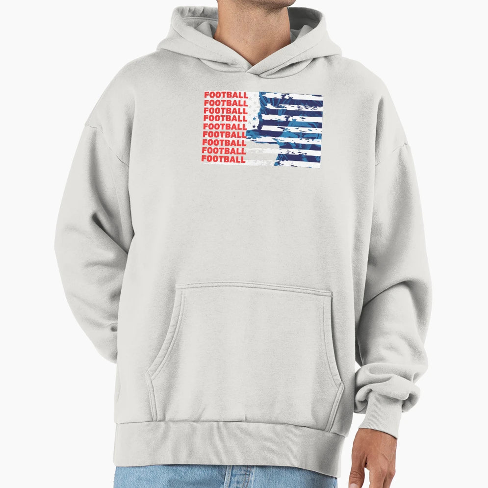 American Football Is American Pride Hoodie - Minimalist Print for Adults - T-Shirt, Sweatshirt, Hoodie
