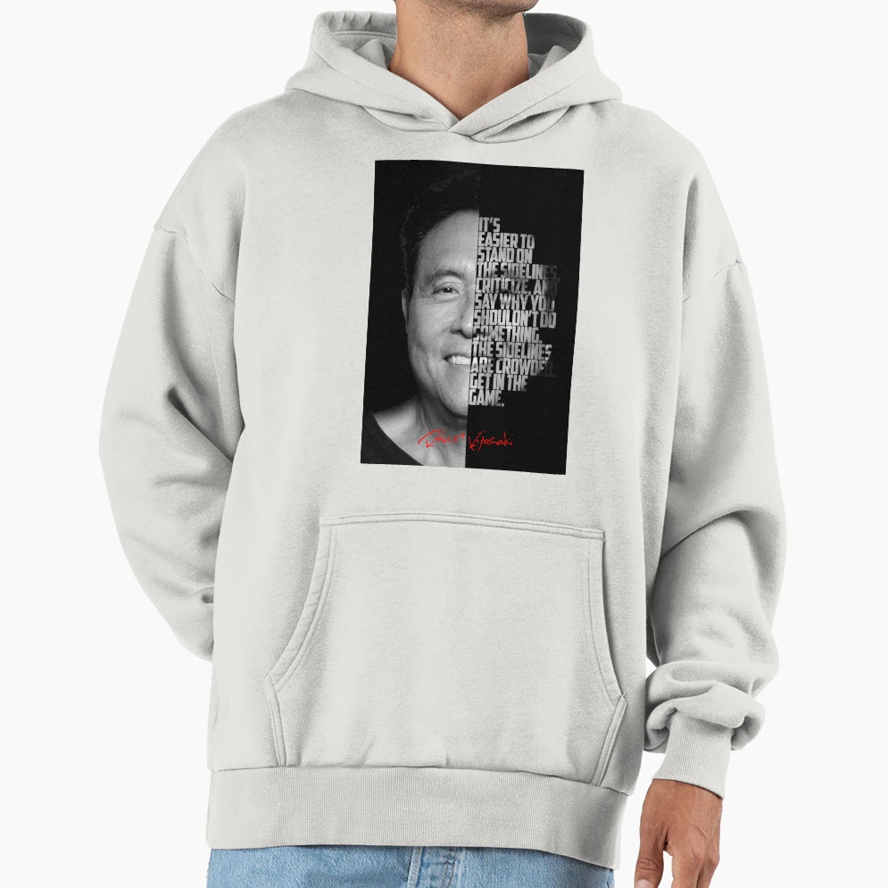 Black And White Robert Kiyosaki Hoodie - Casual Everyday Wear Men Women - T-Shirt, Sweatshirt, Hoodie