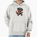 Puppy Playing Football Hoodie - Custom Art Print Men Women - T-Shirt, Sweatshirt, Hoodie