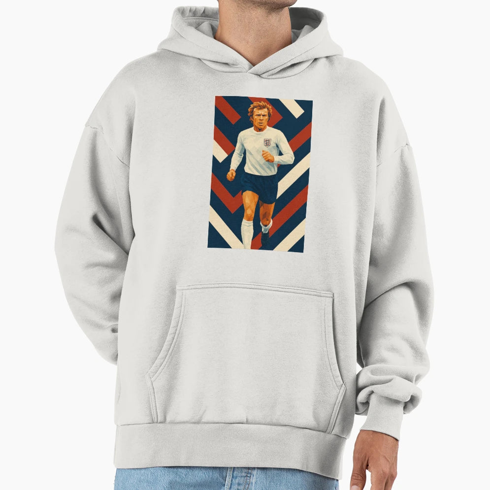 Bobby Moore Football England Legend Hoodie - Minimalist Print for Adults - T-Shirt, Sweatshirt, Hoodie