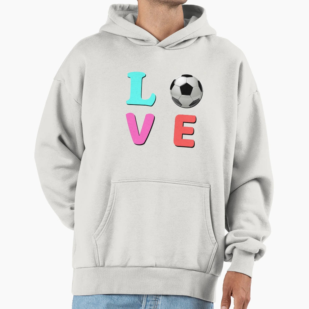 Love Soccer Hoodie - Minimalist Print for Adults - T-Shirt, Sweatshirt, Hoodie