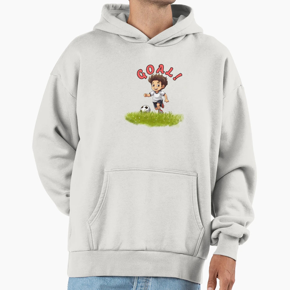 Goal Soccer Cartoon Fun Football Hoodie - Aesthetic Graphic Men Women - T-Shirt, Sweatshirt, Hoodie