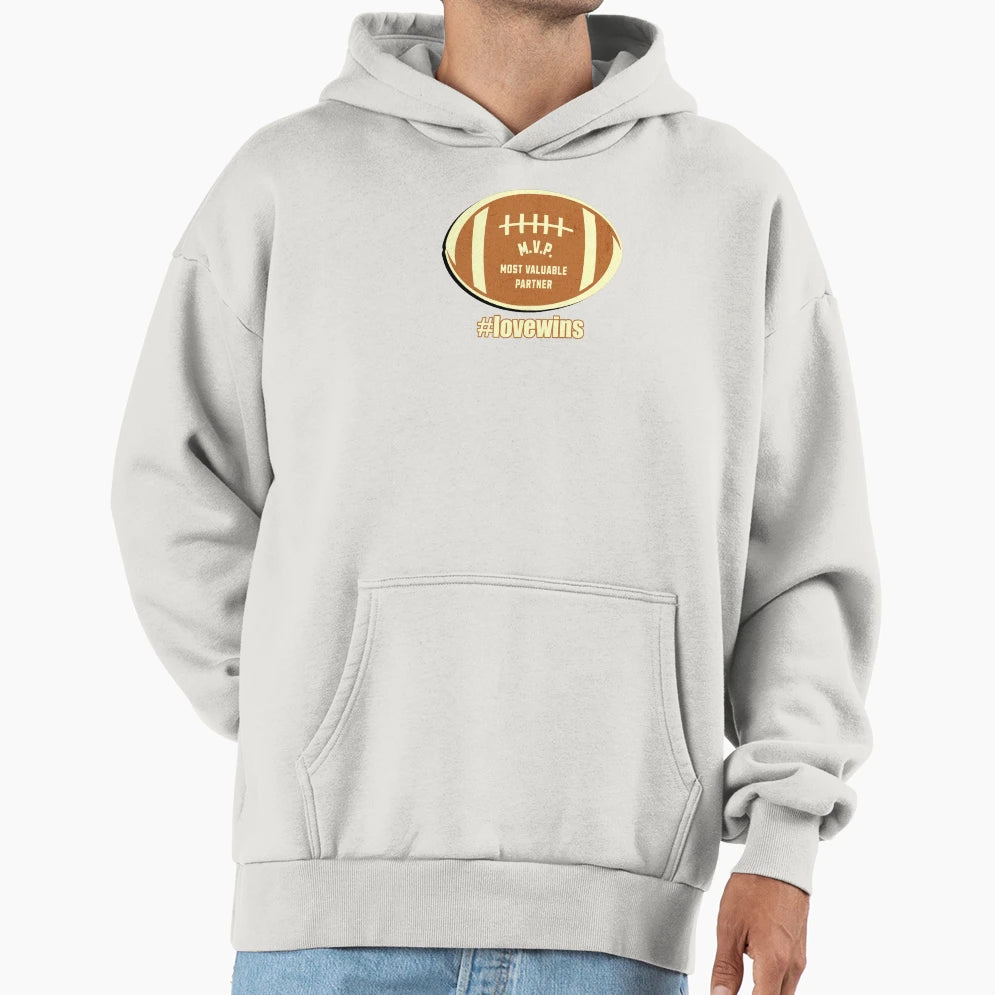 Football Funny Mvp Most Valuable Hoodie - Custom Art Print Men Women - T-Shirt, Sweatshirt, Hoodie