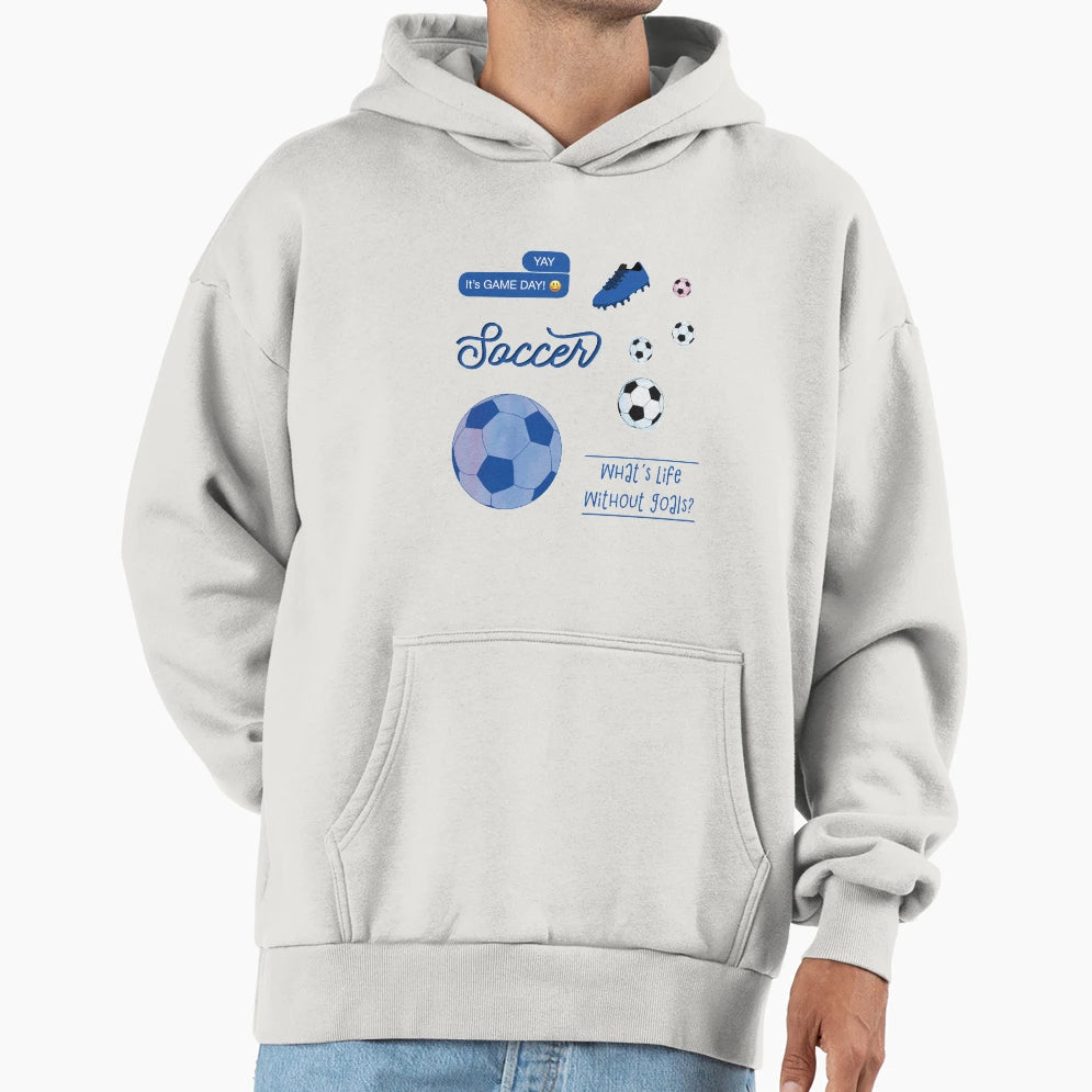 Blue Watercolor Soccer Pack Hoodie - Fun Novelty Design for Adults - T-Shirt, Sweatshirt, Hoodie