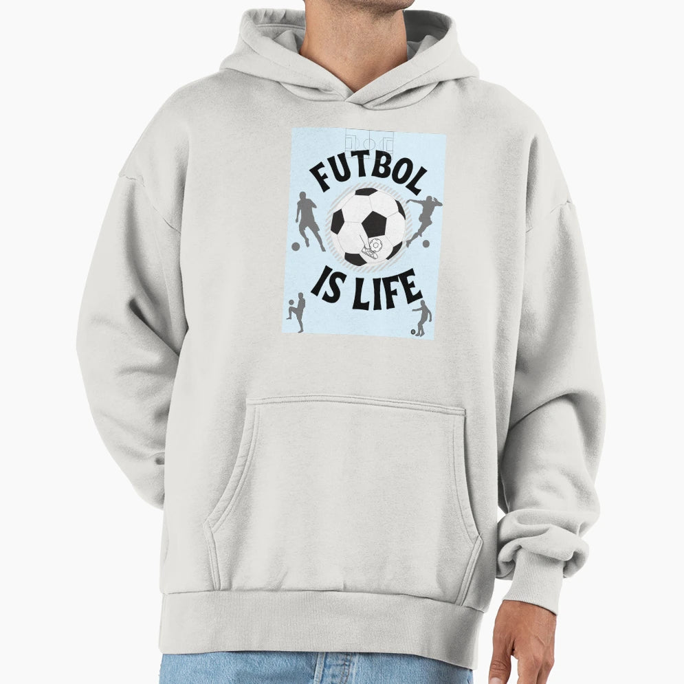 Football Is Life Hoodie - Minimalist Print Men Women - T-Shirt, Sweatshirt, Hoodie