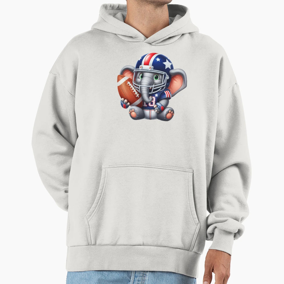 Football Elephant Hoodie - Trendy Graphic Men Women - T-Shirt, Sweatshirt, Hoodie