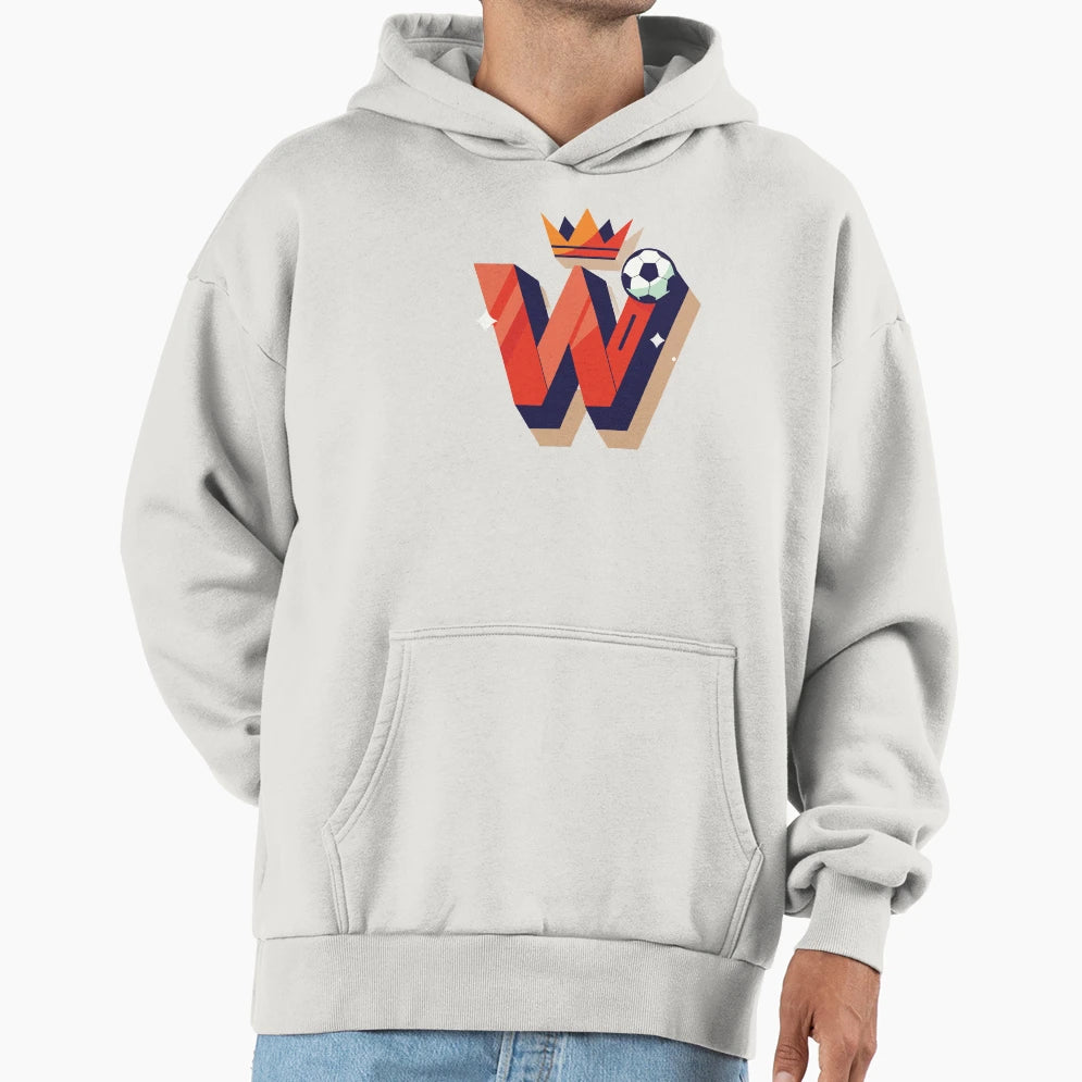 Winner Crown Football Monogram W Hoodie - Casual Everyday Wear Men Women - T-Shirt, Sweatshirt, Hoodie
