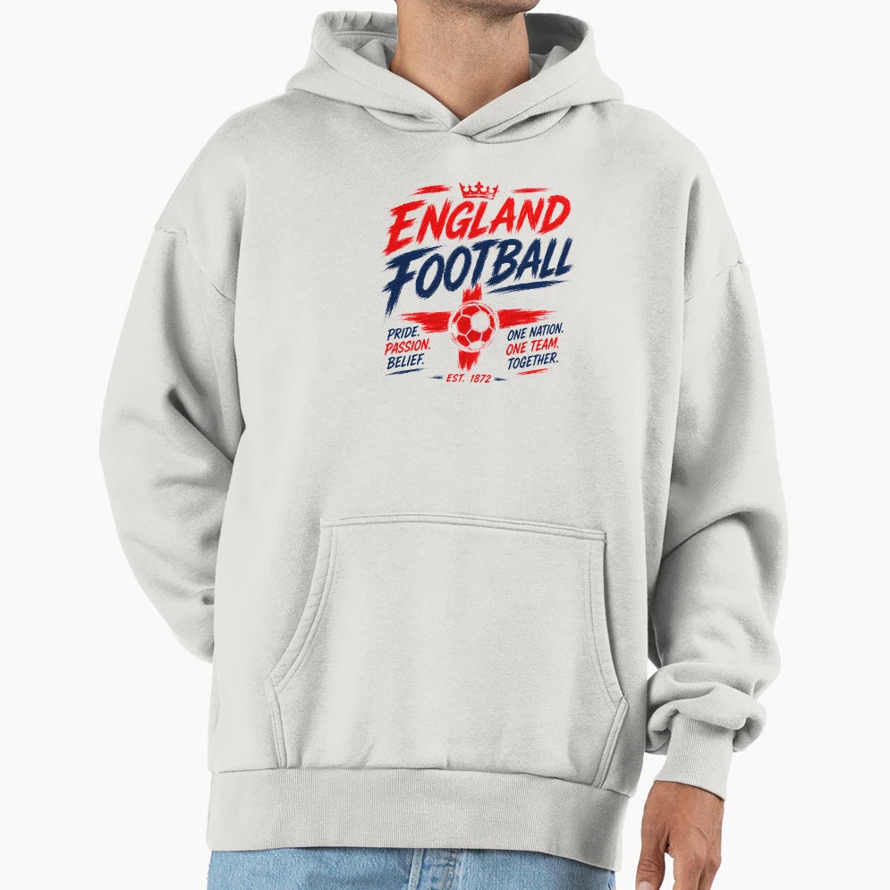 England Football Typography National Hoodie - Novelty Apparel Men Women - T-Shirt, Sweatshirt, Hoodie
