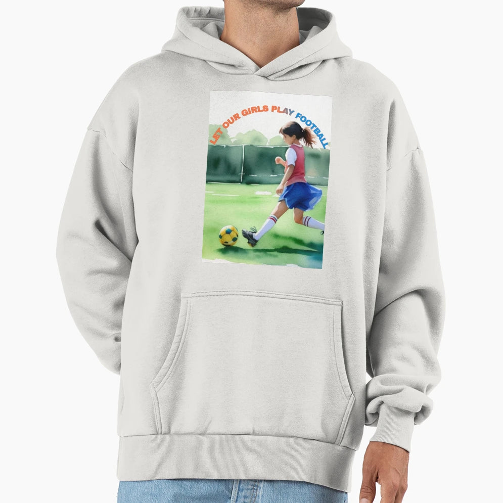 Let Our Play Football Hoodie - Minimalist Print for Adults - T-Shirt, Sweatshirt, Hoodie