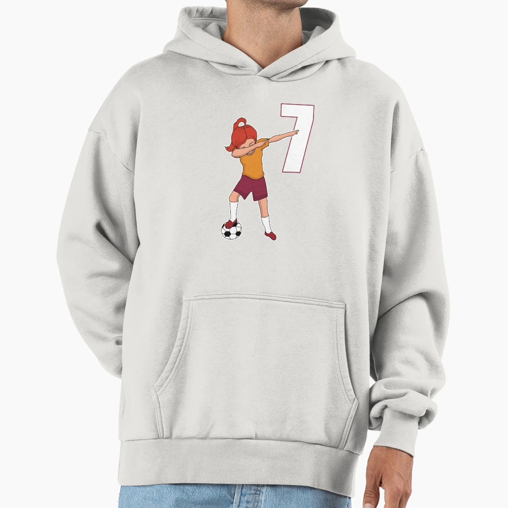 Awesome Soccer Player Number 7 Hoodie - Fun Novelty Design for Adults - T-Shirt, Sweatshirt, Hoodie