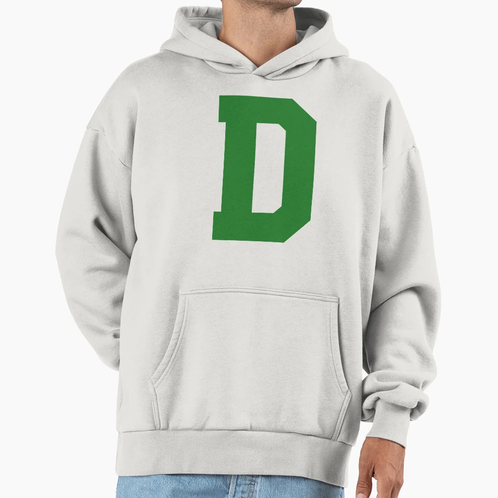 Alphabet Green D Sports Letter D Hoodie - Unique Graphic Unisex - T-Shirt, Sweatshirt, Hoodie