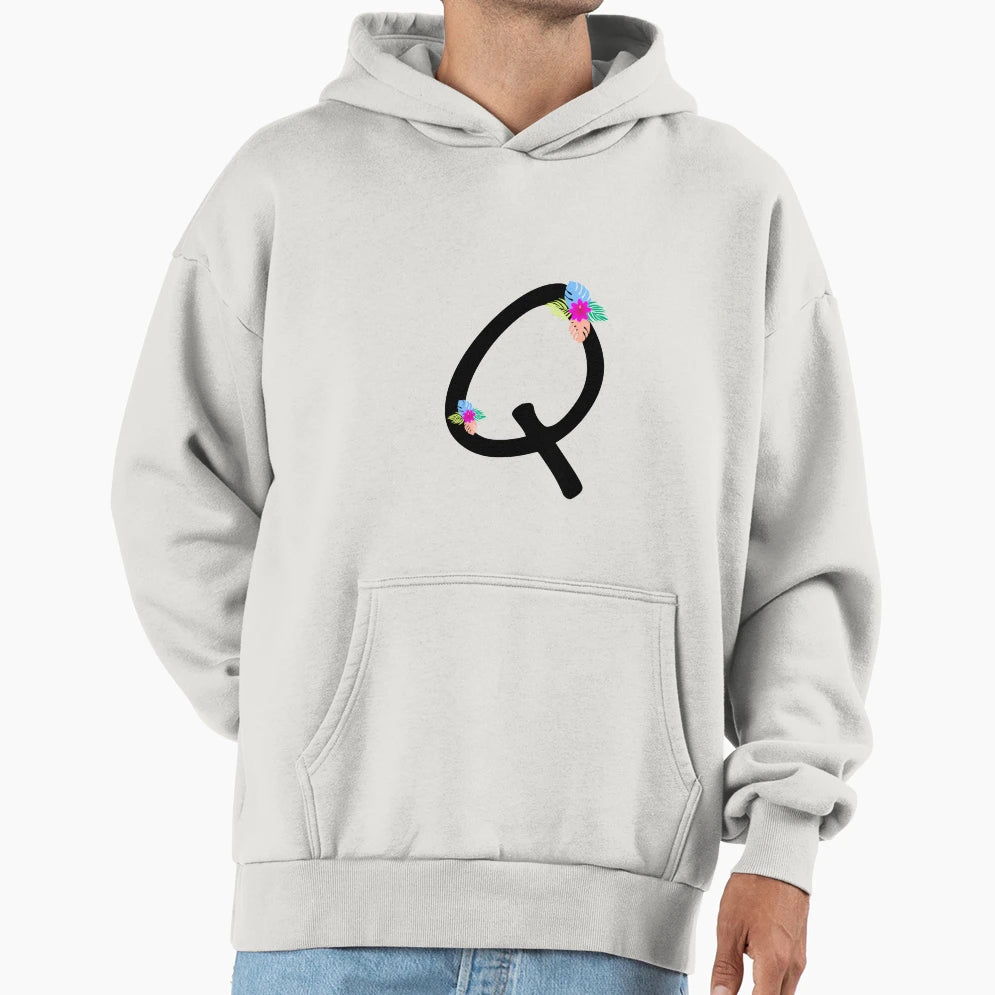 Designet Letter Q Hoodie - Custom Art Print Men Women - T-Shirt, Sweatshirt, Hoodie