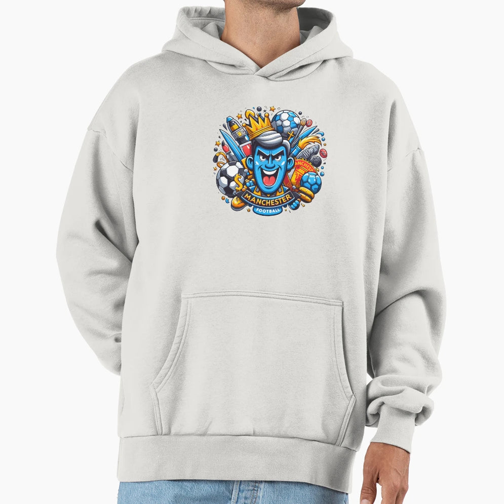 Manchester Football Hoodie - Custom Art Print for Adults - T-Shirt, Sweatshirt, Hoodie