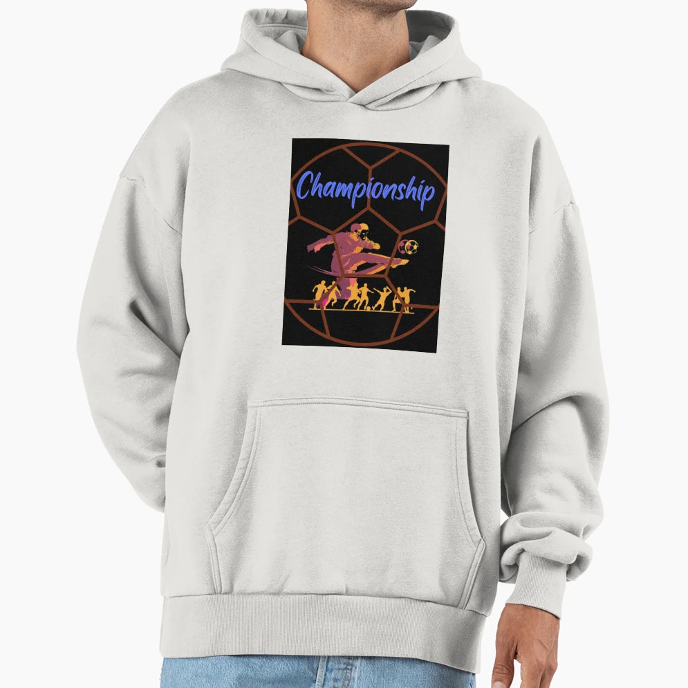 Football Championship Player Ball Canvas Hoodie - Trendy Graphic Unisex - T-Shirt, Sweatshirt, Hoodie