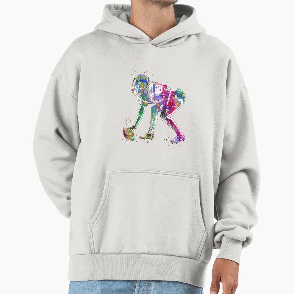 American Football Player Hoodie - Custom Art Print for Adults - T-Shirt, Sweatshirt, Hoodie