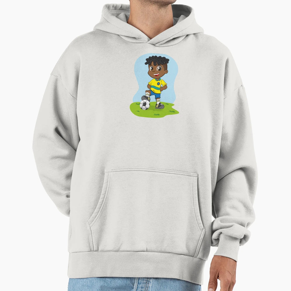 Afro Descendant Soccer Player Hoodie - Casual Everyday Wear for Adults - T-Shirt, Sweatshirt, Hoodie