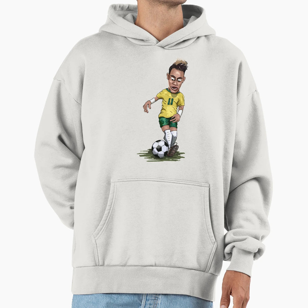 Mascot Cartoon Neymar Football Player Hoodie - Minimalist Print for Adults - T-Shirt, Sweatshirt, Hoodie