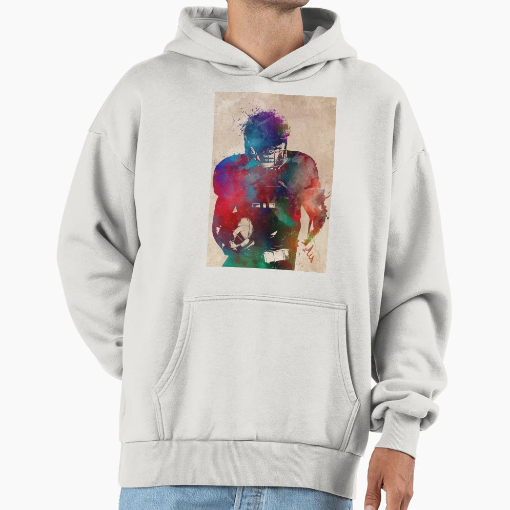 American Football Player Football Sport Hoodie - Minimalist Print Men Women - T-Shirt, Sweatshirt, Hoodie