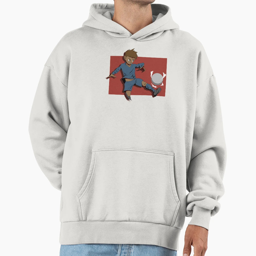Footballer Action Hoodie - Trendy Graphic Men Women - T-Shirt, Sweatshirt, Hoodie