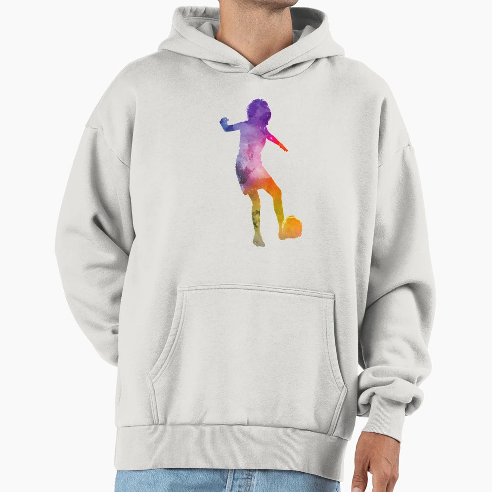 Soccer Player 15 Watercolor Hoodie - Fun Novelty Design for Adults - T-Shirt, Sweatshirt, Hoodie
