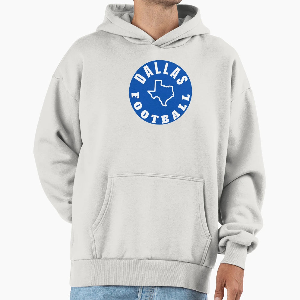 Dallas Football State Circle Hoodie - Trendy Graphic Unisex - T-Shirt, Sweatshirt, Hoodie
