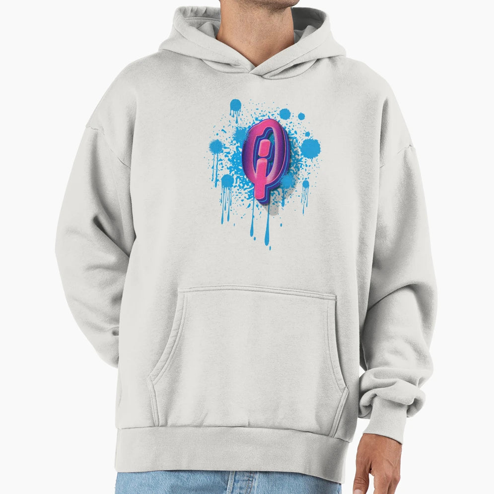 Q Graffiti Initial Hoodie - Novelty Apparel Men Women - T-Shirt, Sweatshirt, Hoodie