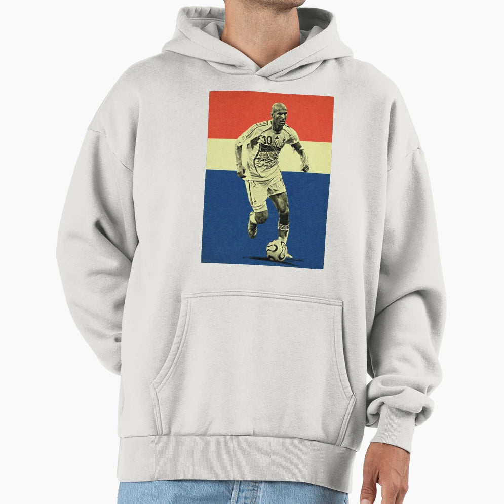 Zinedine Zidane Illustration Hoodie - Unique Graphic Men Women - T-Shirt, Sweatshirt, Hoodie