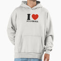 I Love Football Hoodie - Graphic Print Men Women - T-Shirt, Sweatshirt, Hoodie