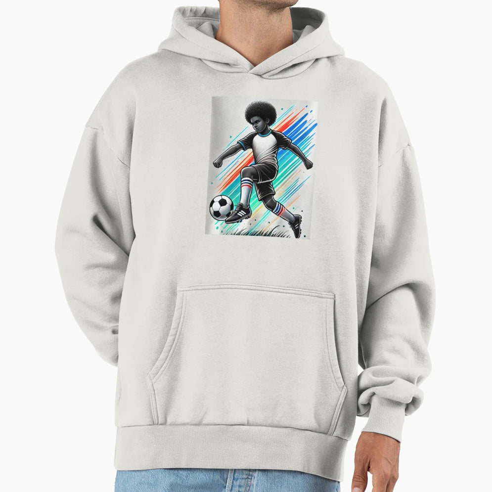 Playing Soccer Hoodie - Minimalist Print Unisex - T-Shirt, Sweatshirt, Hoodie