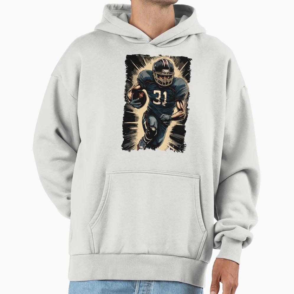 Football Player Portrait Abstract Vector Hoodie - Custom Art Print Unisex - T-Shirt, Sweatshirt, Hoodie