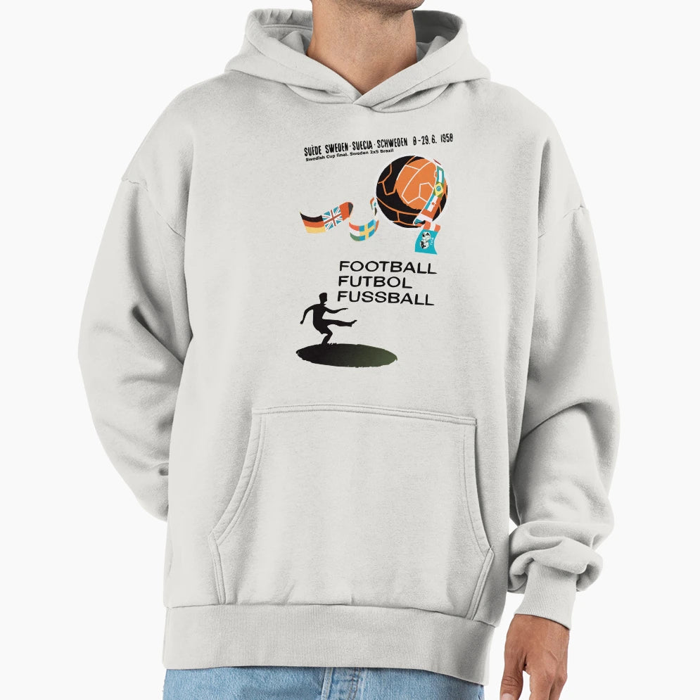 1958 Sweden 1958 Sweden World Cup Hoodie - Fun Novelty Design for Adults - T-Shirt, Sweatshirt, Hoodie