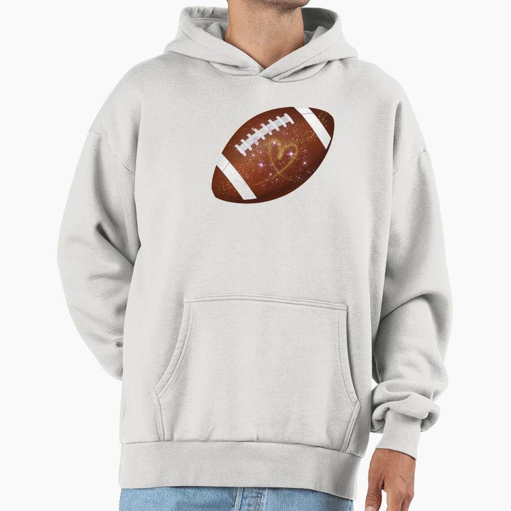 Glitter Football Hoodie - Unique Graphic for Adults - T-Shirt, Sweatshirt, Hoodie