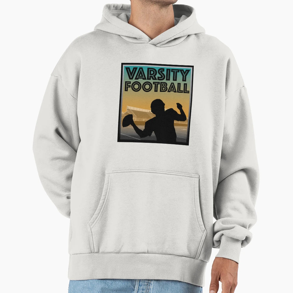 Varsity Football Hoodie - Novelty Apparel for Adults - T-Shirt, Sweatshirt, Hoodie