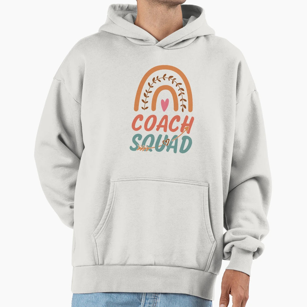 Coach Squad Rainbow Gift And Womens Funny Hoodie - Minimalist Print Unisex - T-Shirt, Sweatshirt, Hoodie
