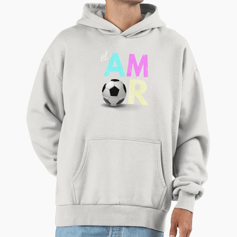Love Soccer Amor Hoodie - Aesthetic Graphic Unisex - T-Shirt, Sweatshirt, Hoodie